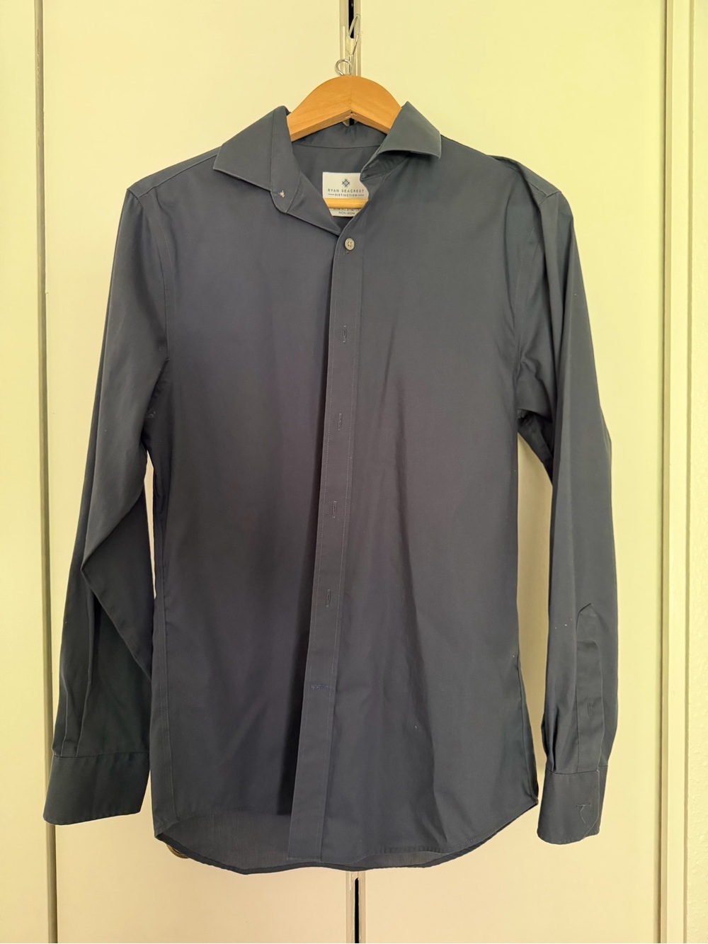 Ryan Seacrest Distinction Slate Blue Long-Sleeve Dress Shirt